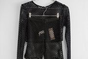 New Boohoo Black Fishnet 2-Piece Festival Set