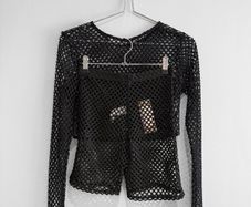 New Boohoo Black Fishnet 2-Piece Festival Set