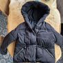 River Island black hooded puffer jacket. Image 2