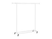 Clothes Rack on Wheels 90 kg Load Capacity Classic White