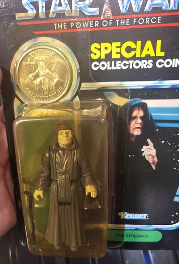 Star Wars Vintage The Power of the Force Carded Emperor Figure with Coin