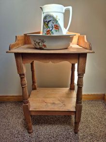 Pine Washstand with Matching Jug & Basin Set