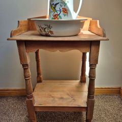 Pine Washstand with Matching Jug & Basin Set