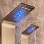 BRAND NEW Rose Golden 8009 LED Light Shower Faucet Bathroom Waterfall Rain Black Shower Panel In Wall Shower System with Spa Massage Sprayer and Bidet Tap Image 3