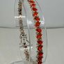Silver D'joy Crimson Fire Opal & White Zircon Linking Bracelet Image 2
