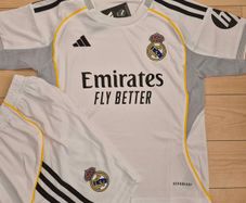 Real Madrid football jersey and shorts kids sizes
