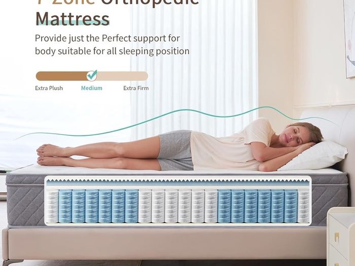 Double Mattress,8.6 Inch Double Bed Mattress with Breathable Foam Soft Fabric and Individually Pocket Spring