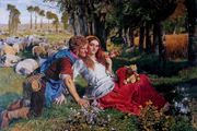 An Original Rare Print from Picture Relics - The Hireling Shepherd - 1851 - by WILLIAM HOLMAN HUNT