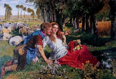 An Original Rare Print from Picture Relics - The Hireling Shepherd - 1851 - by WILLIAM HOLMAN HUNT