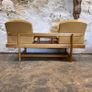 Mid Century Modern Seat Bank in Original Yellow Upholstery Image 7