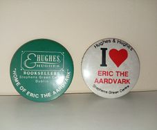 Vintage Hughes & Hughes Bookseller Badges Home Of Eric The Aardvark