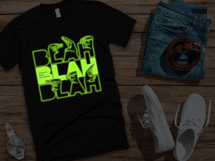 Armin Van Buuren glow in the dark t-shirt blah blah blah album t-shirt asot tee