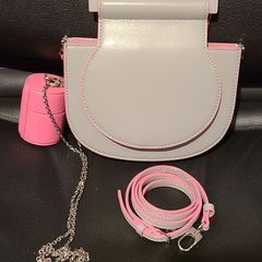 Charles & Keith Mini Top Handle Handbag in Grey