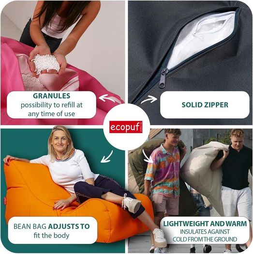 Corduroy Relax Chair Bean Bag Chair with Handle & Pocket Modern Soft Seating