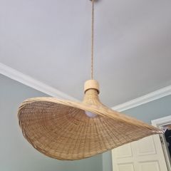 2x Bamboo ceiling lights