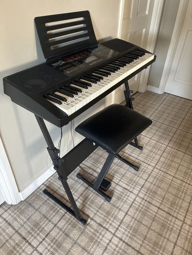 keyboard with stool and stand