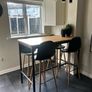 High Bar Table - 4x Leather Stools Image 2