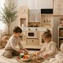 Wooden Kids Play Kitchen with Lights and Sounds Cream Image 3