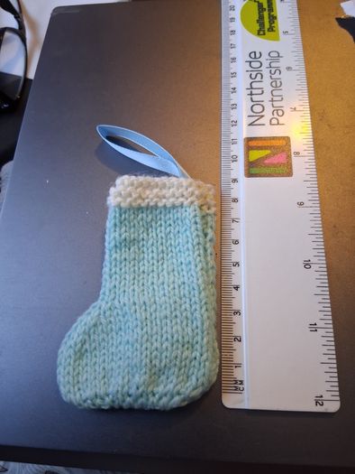 handmade knitted sock decorations