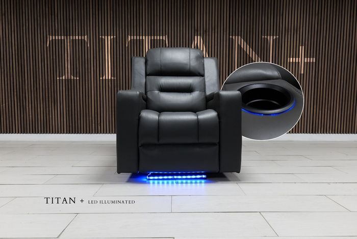 Dark Grey Titan Plus Electric Leather Recliner Sofa Set