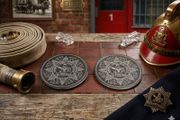 Dublin Fire Brigade Laser-Engraved Slate Coaster Set of two