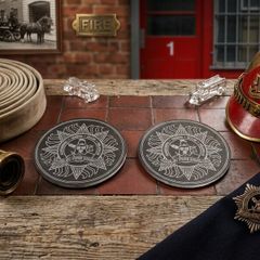 Dublin Fire Brigade Laser-Engraved Slate Coaster Set of two