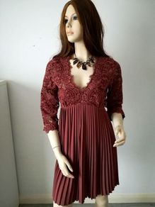 Lace draped Zara dress, size L (14 UK), new