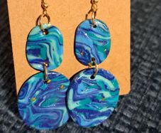Blue marble earings
