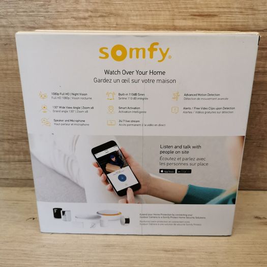 Somfy Outdoor HD Home Security Camera, Smart Device with Integrated App and Simple Installation, White