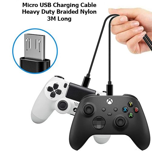 PlayStation 4 PS4 Xbox One Wireless Controller 3m Charging Sync Charge Cable