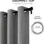 100% Blackout Lined Curtains W66 x L84 Inch Drop, Linen Look Eyelet Thermal Insulated Curtains with Coating Back Layer for Light Blocking Noise Reduction, Grey - 2 Panels Image 5
