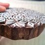 Handcrafted Wooden Printing Block Stamp - 12.5cm Decorative Textile & Craft Design Tool Image 3