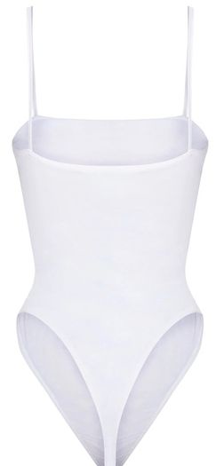 White Ruched Bodysuit PrettyLittleThing PLT