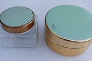 2 Lidded dressing table pots, Vintage Sirram vanity pots, 1950/1960's powder pot