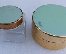 2 Lidded dressing table pots, Vintage Sirram vanity pots, 1950/1960's powder pot