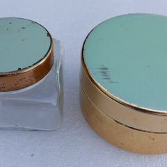 2 Lidded dressing table pots, Vintage Sirram vanity pots, 1950/1960's powder pot