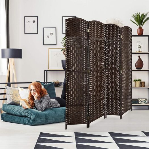 Foldable Room Divider, 4-Piece Privacy Screen,