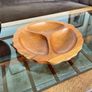 Vintage Mid Century Modern Teak Partitioned Snack Dish Serving Tray Image 4