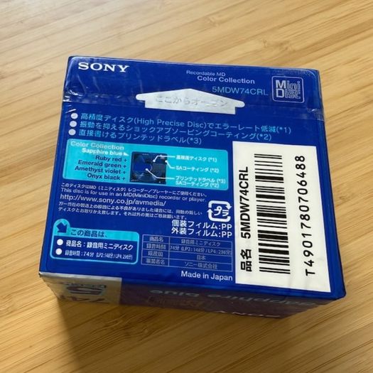 New Sony Blue Sapphire minidiscs - 3 pack