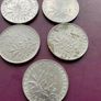 Vintage 1960-90s French Franc Coin Lot Mixed Denominations (10 1, and 1/2 Francs) Image 4