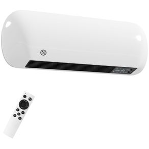 Ceramic Electric Heater with Fan Adjustable Thermostat Wall Mounted