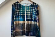 Caroline Kilkenny Luxury Printed Plaid Long Sleeve Top - Size 10