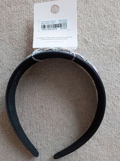 Oasis Black Diamonte Headpiece