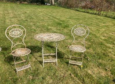 vintage cast Iron Lady Jane folding chairs