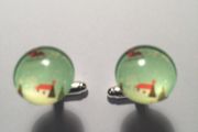 Christmas glass cufflinks