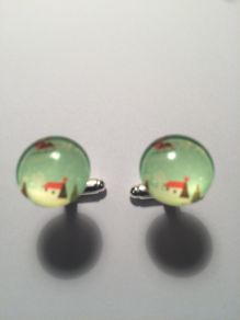 Christmas glass cufflinks