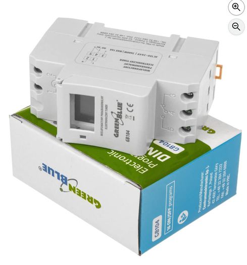 GreenBlue GB104 Programmable Timer Switch Time Relay Digital LCD DIN 16A Rail 220V