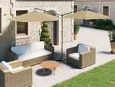 Double Parasol with Steel Pole Taupe 600 cm