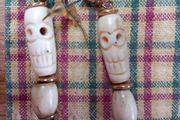 Halloween Skeleton Bone Carved drop earrings