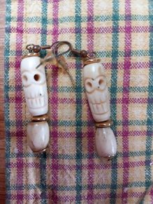 Halloween Skeleton Bone Carved drop earrings